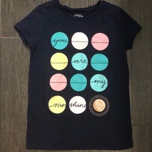 Girls navy T-shirt size 8 “ you are my sunshine”